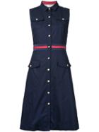 Loveless - Military Shirt Dress - Women - Polyester/polyurethane/rayon - 36, Blue, Polyester/polyurethane/rayon