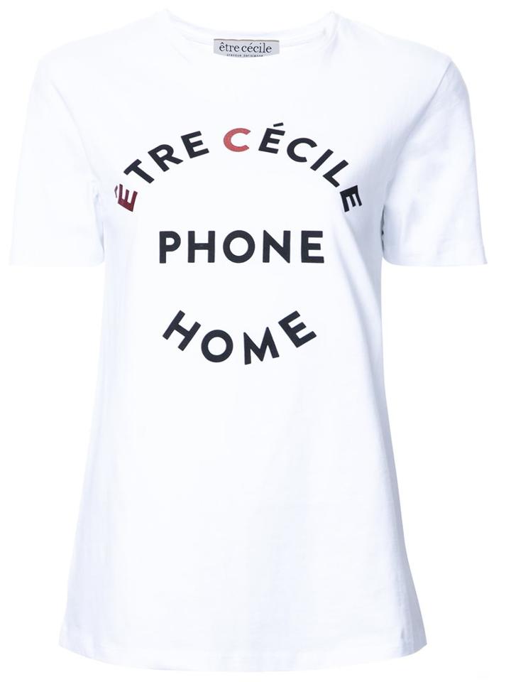 Être Cécile 'ec Phone Home' T-shirt, Women's, Size: Xs, White, Cotton