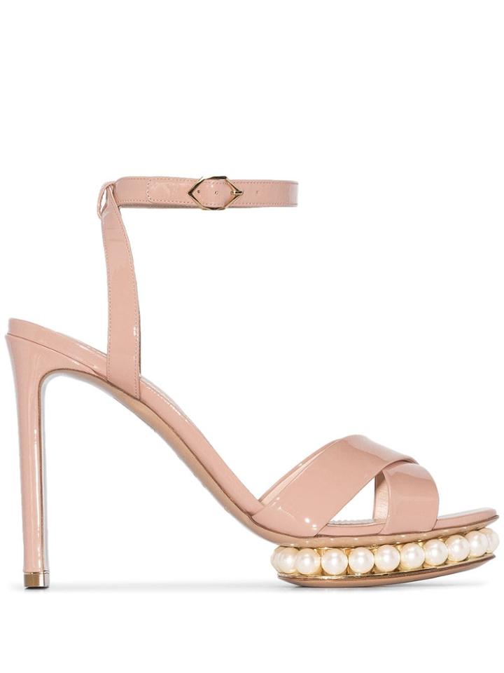 Nicholas Kirkwood Nude Casati 105 Pearl Patent Sandals - Neutrals