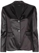 Theory Satin Button Front Blazer - Brown
