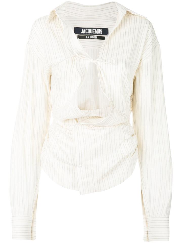 Jacquemus Front Tie Shirt - Nude & Neutrals