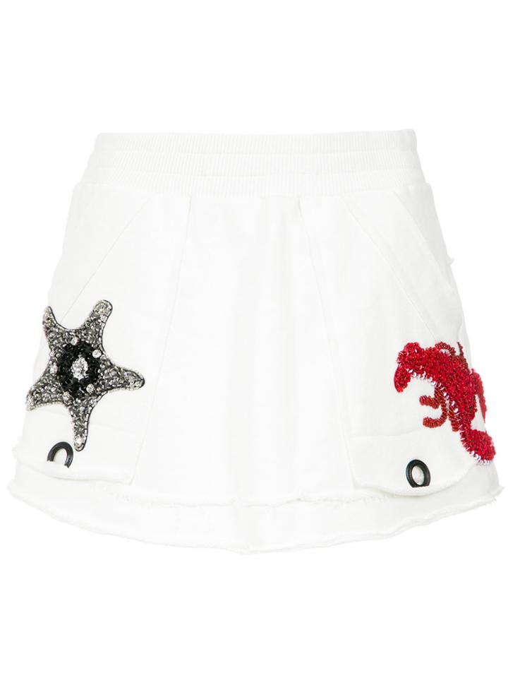 Andrea Bogosian Embroidered Shorts - White