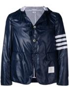 Thom Browne 4-bar Hooded Ripstop Sport Coat - Blue