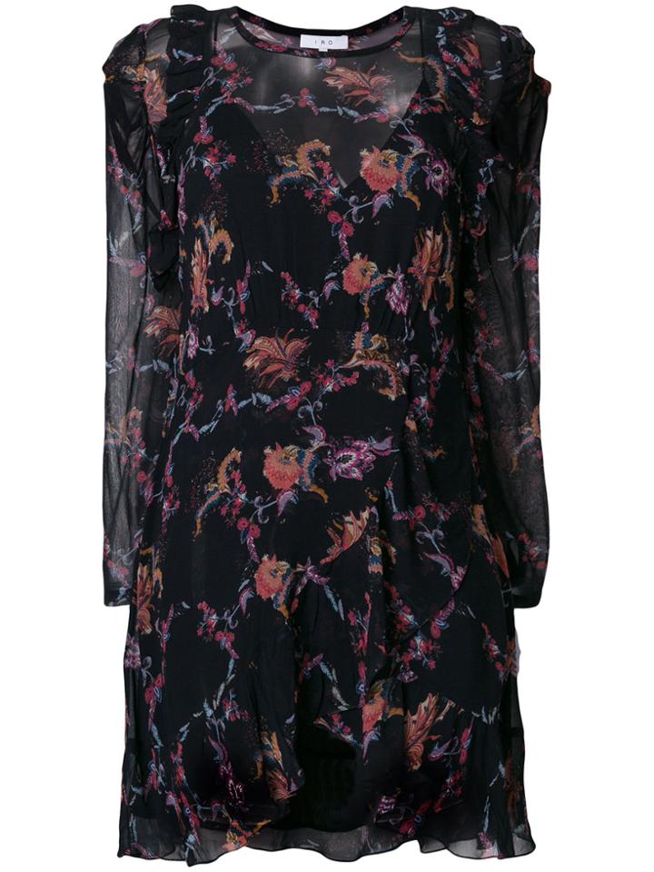 Iro Floral Print Flared Dress - Black