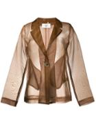 Maryam Nassir Zadeh 'milena' Organza Blazer, Women's, Size: 8, Yellow/orange, Silk