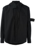 Craig Green Arm Strap Hooded Shirt, Men's, Size: Small, Black, Cotton