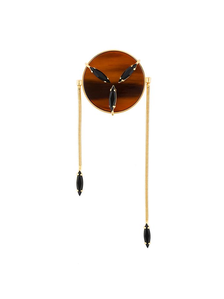 Marni Round Brooch - Yellow & Orange