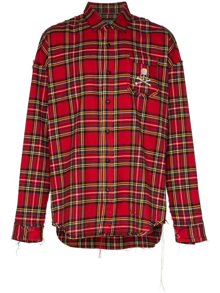Mastermind World Check Skull Logo Shirt - Red