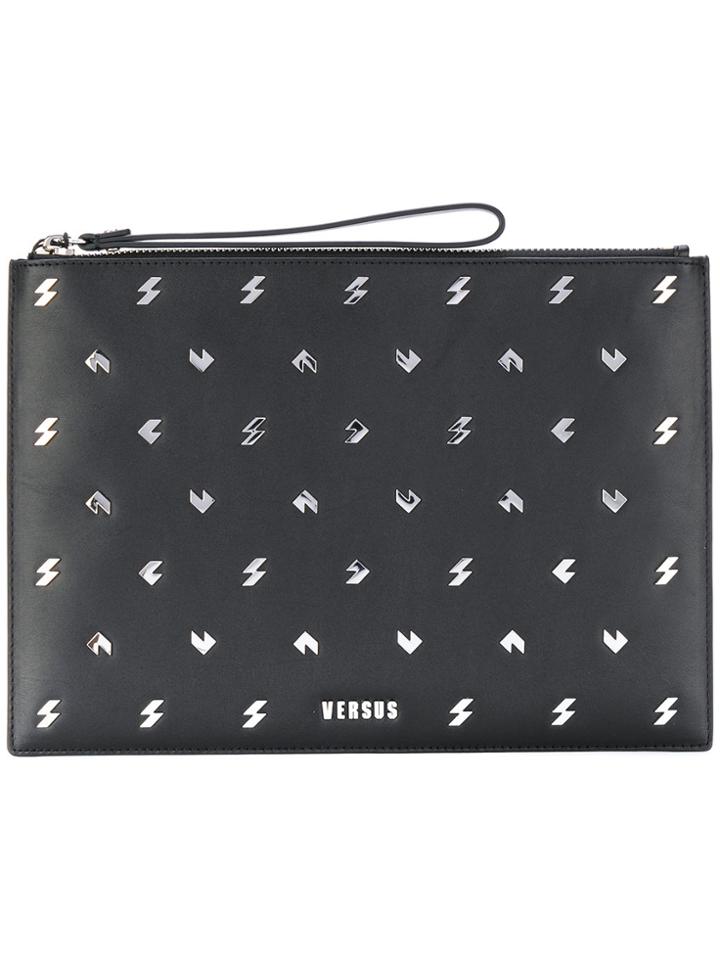 Versus Metal Embossed Clutch - Black