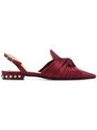 No21 Knotted Slingback Slippers - Red