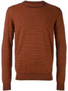 Maison Margiela Striped Elbow Patch Sweater - Brown
