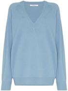 Givenchy V-neck Relaxed Fit Sweater - Blue