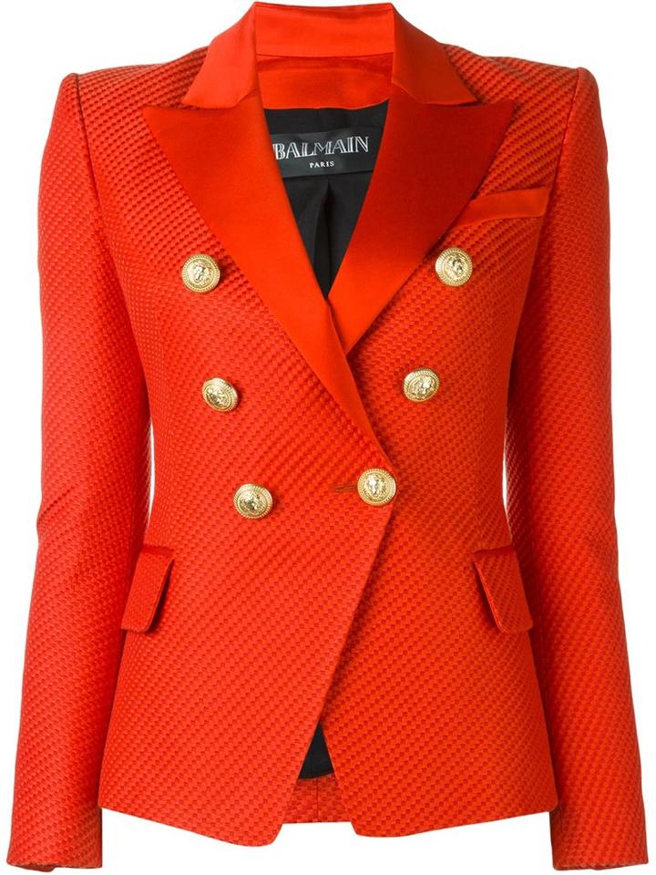 Balmain Textured Fitted Blazer