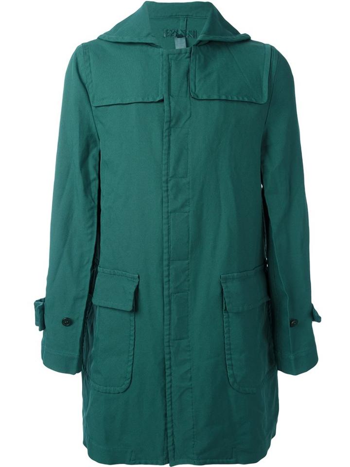 Comme Des Garçons Shirt Single Breasted Midi Coat, Men's, Size: Medium, Green, Polyester