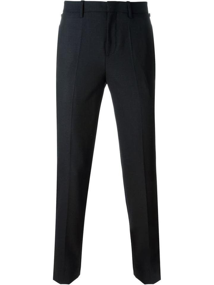 Neil Barrett Cropped Tailored Trousers, Men's, Size: 54, Black, Polyester/spandex/elastane/virgin Wool
