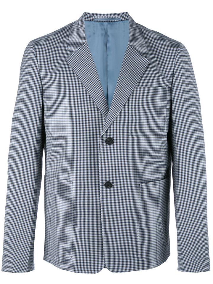 Prada Two-button Blazer, Men's, Size: 52, Blue, Polyamide/spandex/elastane/cupro/virgin Wool