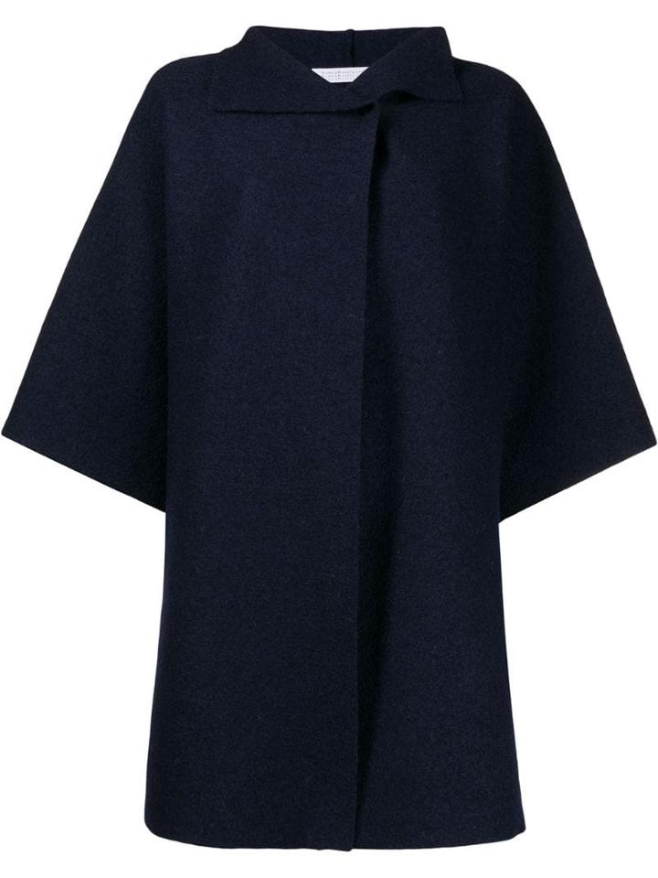 Harris Wharf London Oversized Wide Sleeve Coat - Blue
