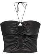 Markoo Halterneck Open-detail Top - Black