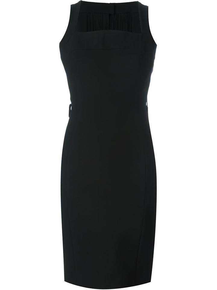 Versace Collection Fringed Back Fitted Dress