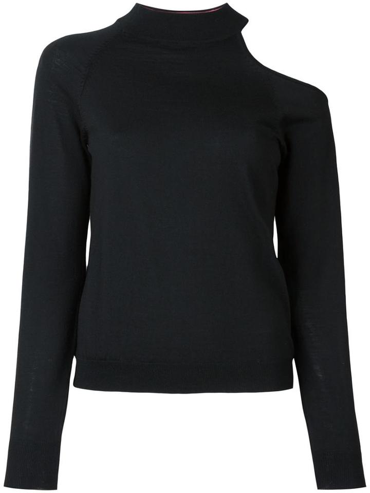 Osman Fine Knit Cut Out Jumper, Women's, Size: 10, Black, Merino