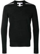 Comme Des Garçons Shirt Striped Sleeve Sweater - Black