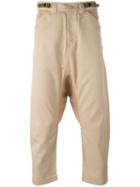 Ganryu Comme Des Garcons Drop Crotch Cropped Trousers, Men's, Size: Medium, Nude/neutrals, Cotton/polyester