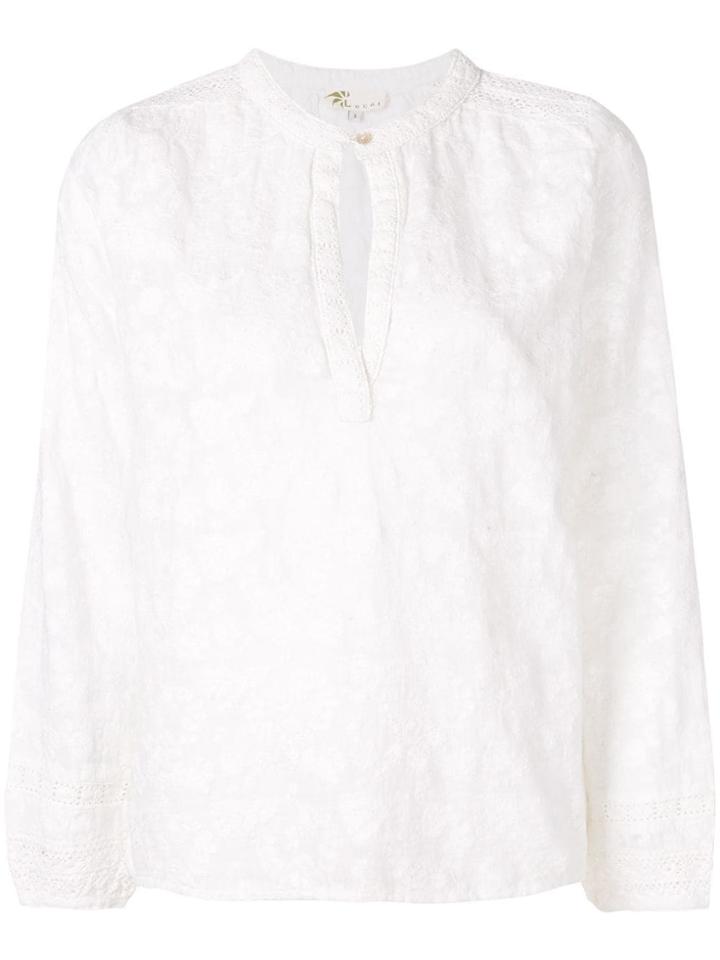 Local Floral-embroidered Blouse - White