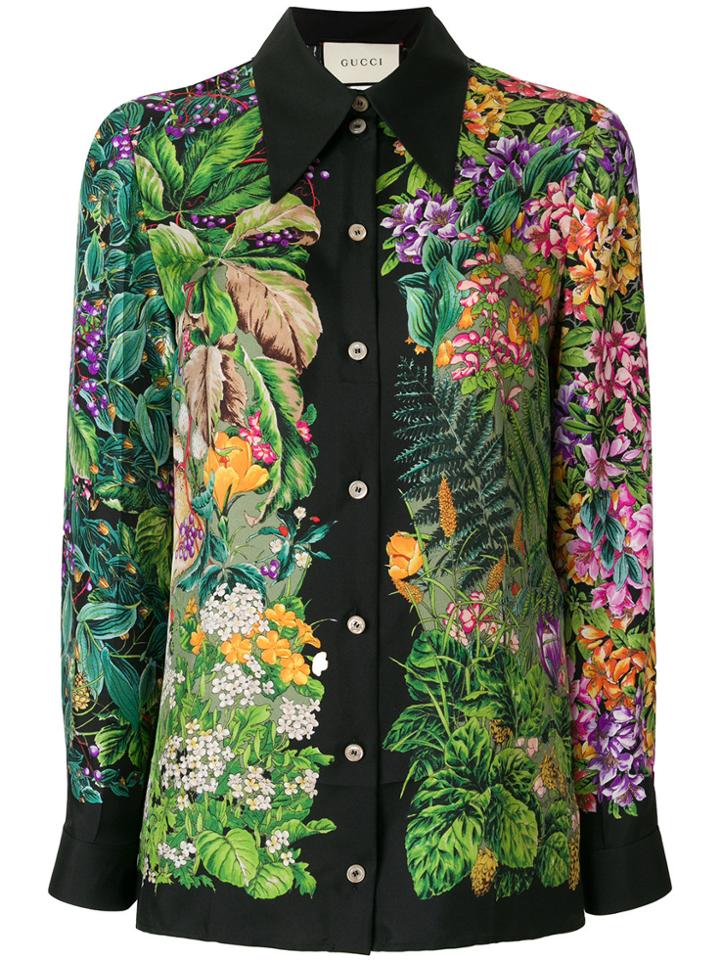 Gucci Floral Print Shirt - Black