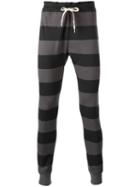 Junya Watanabe Comme Des Garçons Man Striped Sweatpants, Men's, Size: Medium, Black, Cotton