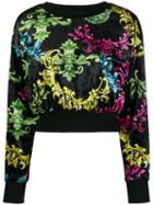 Versace Jeans Couture Velvet Baroque Sweatshirt - Black