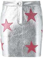 Zoe Karssen Stars Patches Metallic (grey) Skirt, Women's, Size: Small, Cotton/spandex/elastane/goat Skin