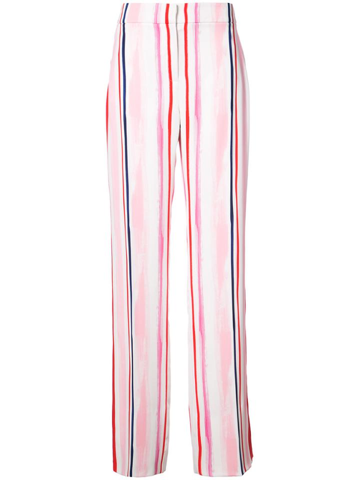 Oscar De La Renta Striped Trousers - White