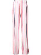 Oscar De La Renta Striped Trousers - White