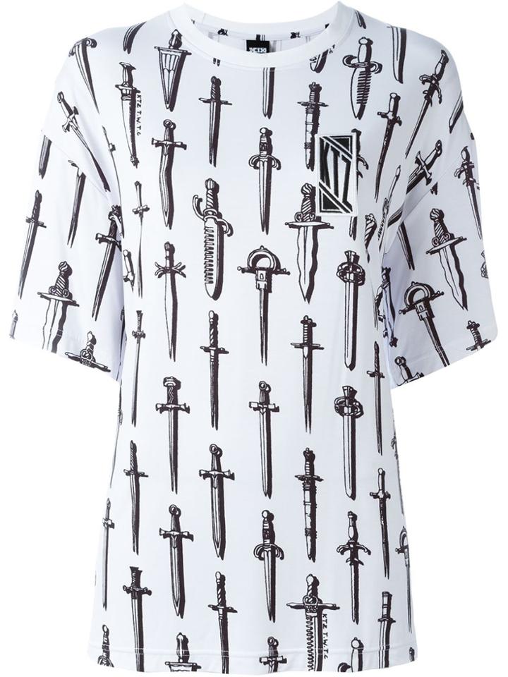 Ktz Sword Print T-shirt - White