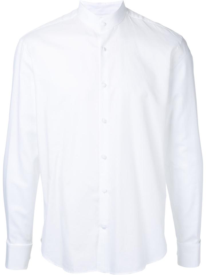 Cerruti 1881 - Band Collar Shirt - Men - Cotton - 42, White, Cotton