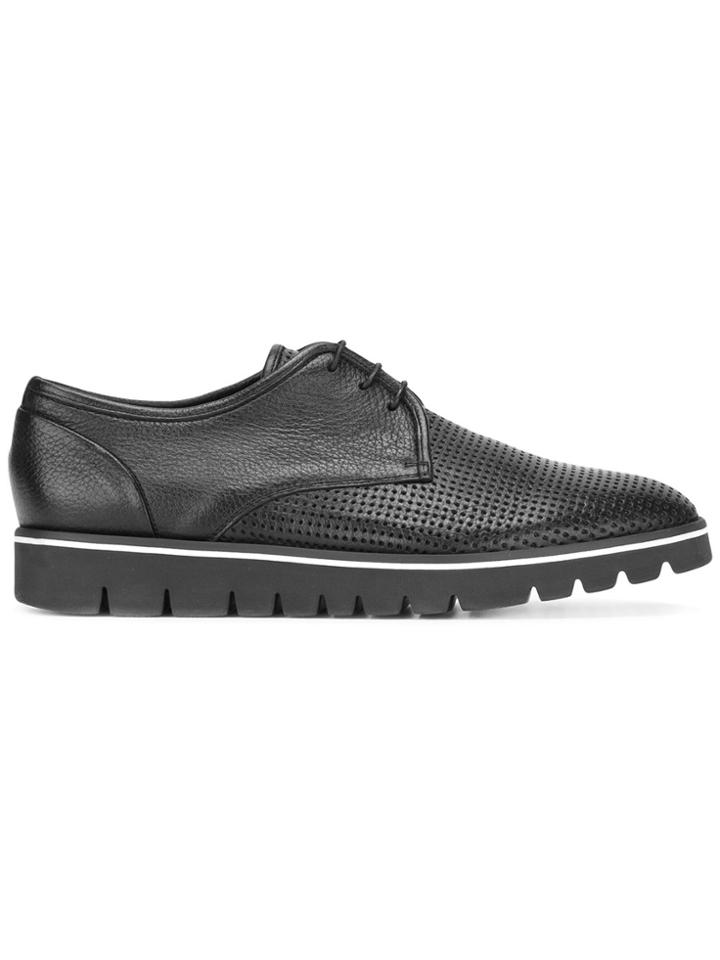 Baldinini Perforated Platform Derbies - Black