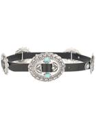 Alberta Ferretti Engraved Medallion Belt - Black
