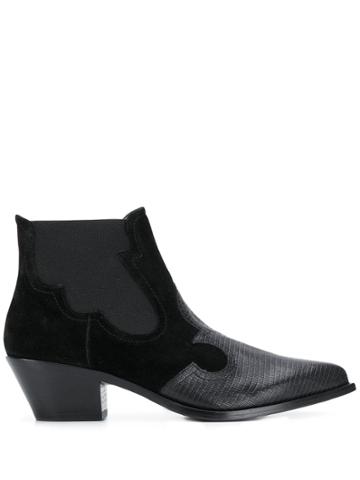 Paola D'arcano Pointed Ankle Boots - Black