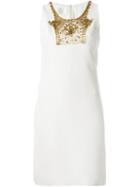 Alberta Ferretti Embellished Bib Fitted Dress