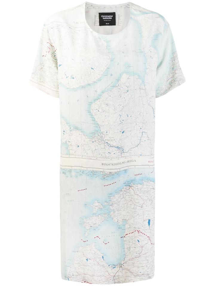 Raeburn Ww2 Map Print Dress - White