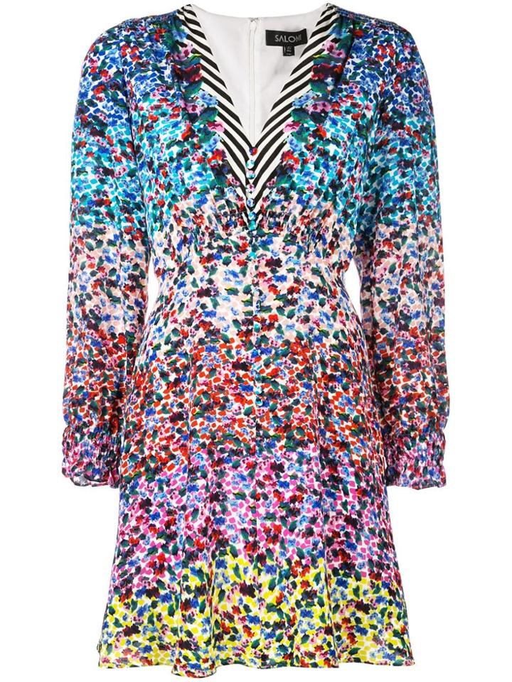 Saloni Gardenia Dress - Blue