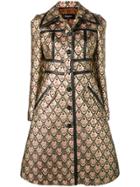Rochas Patterned Fitted Coat - Brown
