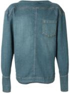 Juun.j Boat Neck Denim Shirt, Men's, Size: 50, Blue, Cotton/polyurethane