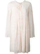 Chloé Crease Texture Dress, Women's, Size: 38, Nude/neutrals, Cotton/silk