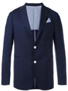 Z Zegna Embroidered Blazer, Men's, Size: 54, Blue, Cotton/wool