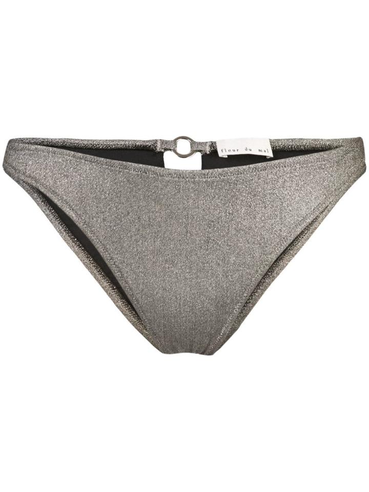 Fleur Du Mal Tanga Bikini Bottom - Silver