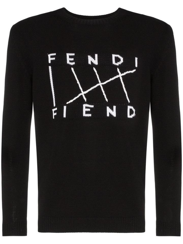 Fendi Fendi Fiend Print Sweater - Black