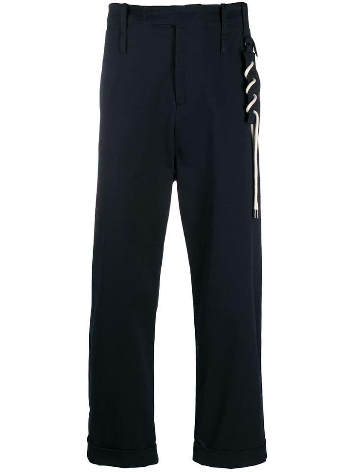 Craig Green Trousers With Lace Detail - Blue