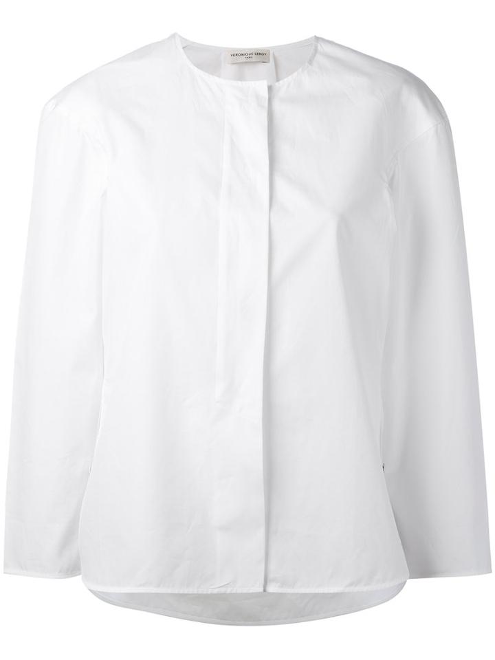 Veronique Leroy - Collarless Shirt - Women - Cotton - 42, White, Cotton