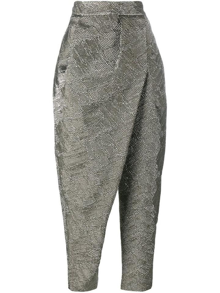 A.w.a.k.e Wrapped Tapered Trousers, Women's, Size: 34, Grey, Polyamide/polyester/metallized Polyester